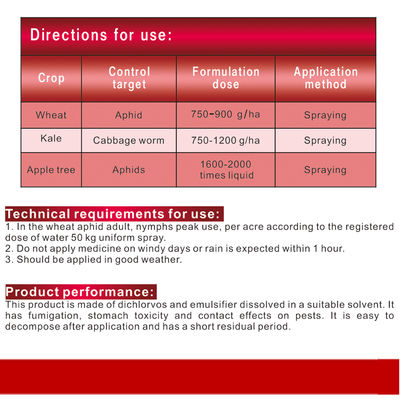Dichlorvos household Systemic Insecticide For Aphids / caterpillars